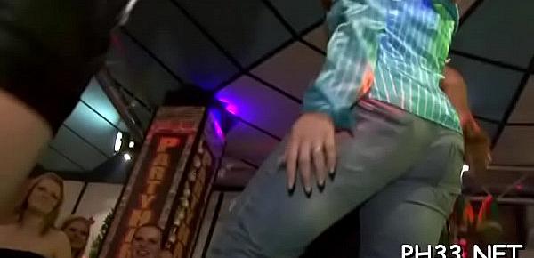  Yong girls in club are fucked hard by older mans in ass and puss in time